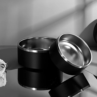 ノンスリップボトムストリップ付きステンレス钢ペットボウル22007