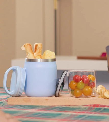 トリタン/ガラス容器付き600 ml真空食品魔法瓶