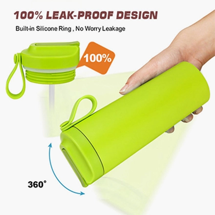 携帯用シリコーンロープが付いているステンレス钢のわらのコーヒーカップ